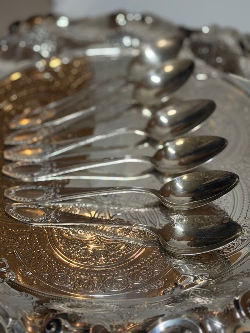 【超お得】No2【純銀・ソリッドシルバー】 6本セットスプーン