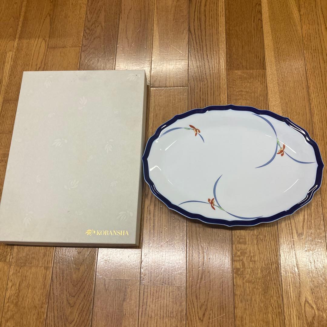 KORANSHI 花模様 楕円形皿　香蘭社