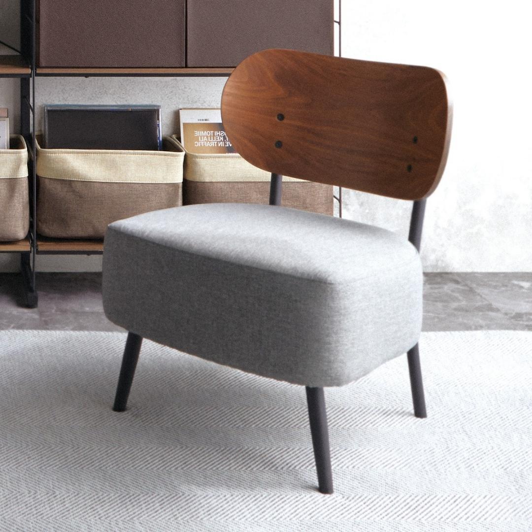 ウッド×アイアン×ファブリック　1人掛け アクセントチェア 1人用ソファー