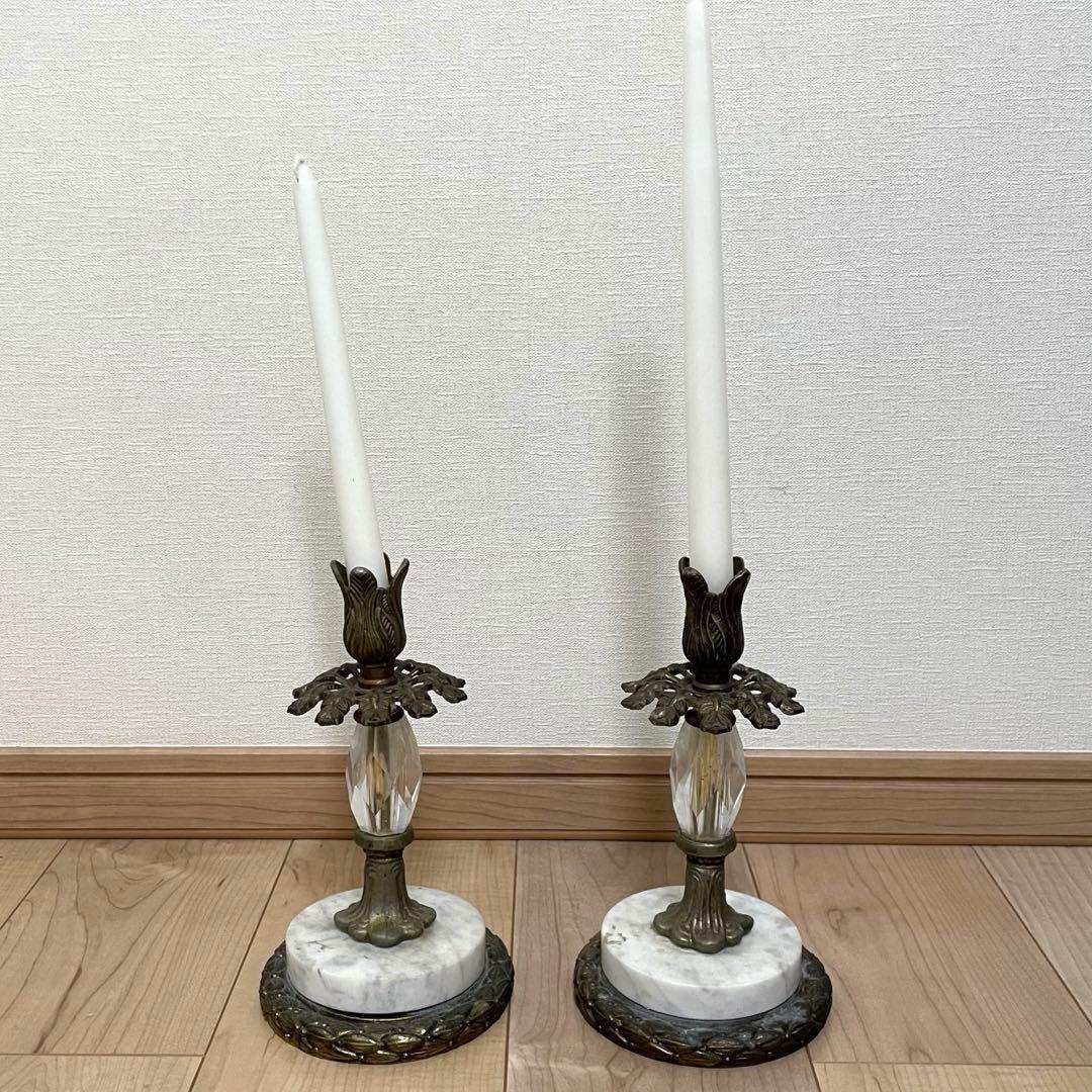 ヴィンテージ　大理石　キャンドルスタンド