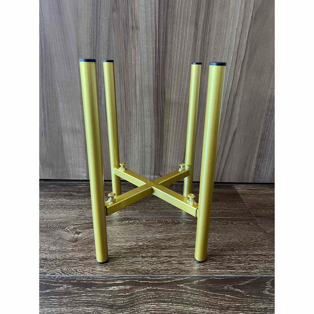 ホワイト陶器風フラワースタンド ゴールド脚