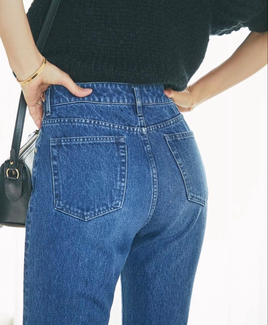 seventen セブンテン　ハイライズスリムストレートデニムパンツ　L