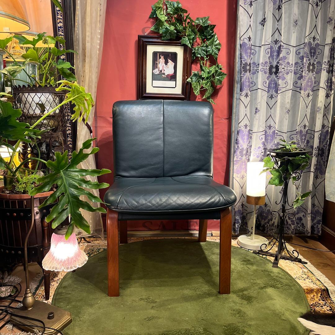 Sale ヴィンテージ 富士ファニチャー　革張りチェア　軽量　美品