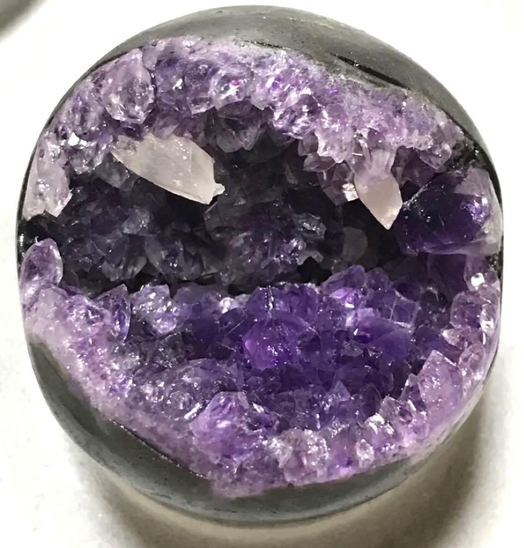 天然石　ウルグアイ産　アメジスト　笑口　ドーム　共生