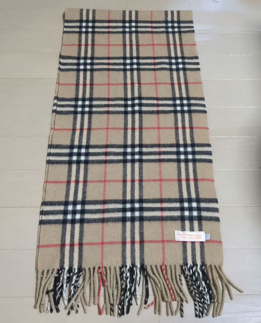 ※値下げ※【BURBERRY/バーバリー】　マフラーチェック柄・カシミヤ