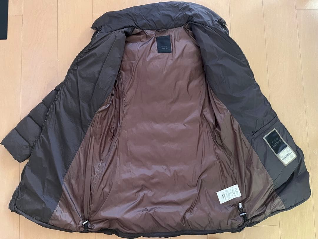 【美品】TATRAS フード付きロングダウンジャケット　ブラウン