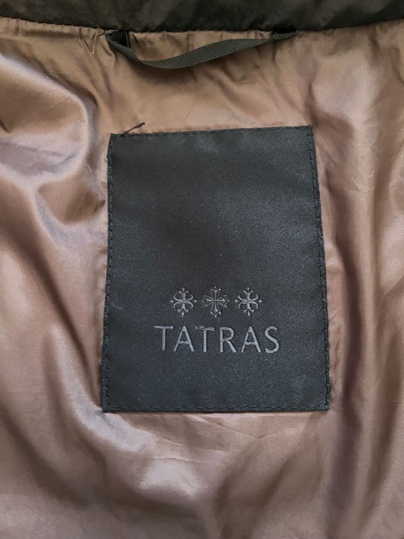 【美品】TATRAS フード付きロングダウンジャケット　ブラウン