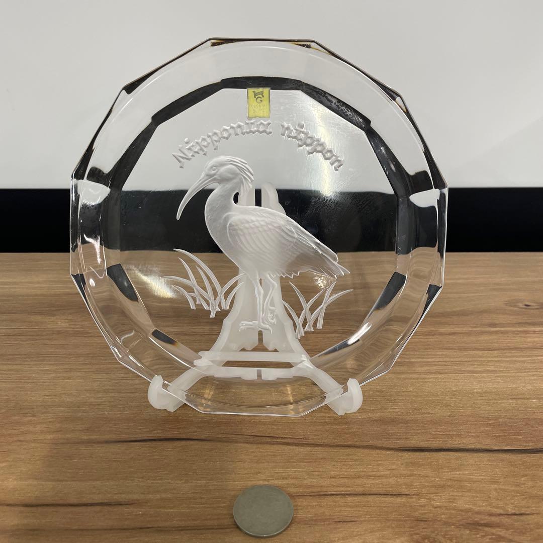 KAGAMI カガミクリスタル　最高級クリスタルガラス　お皿　鳥　鳥柄　プレート