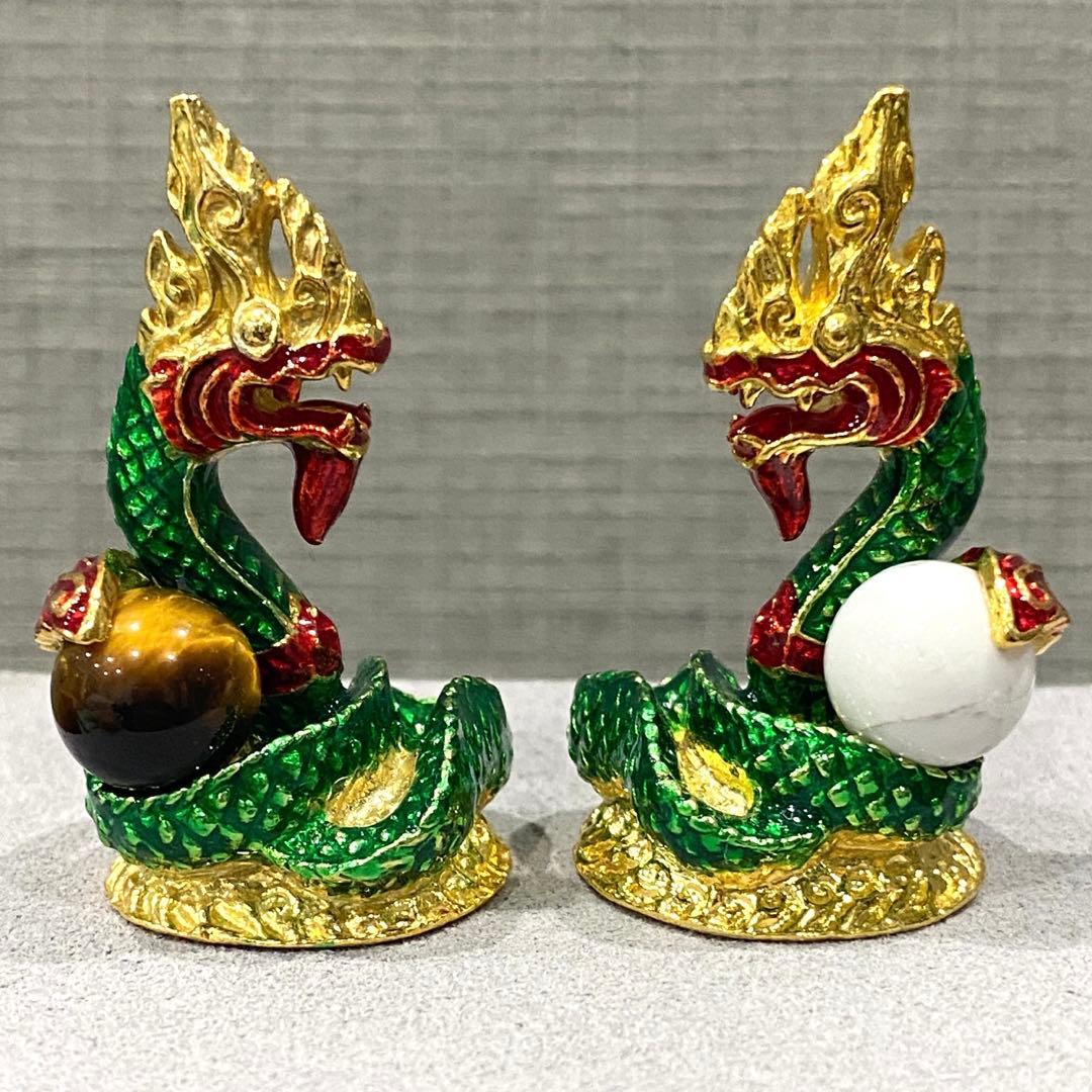 【新品未使用】パヤナーク像　ナーガ神(龍人　蛇神)2体セット