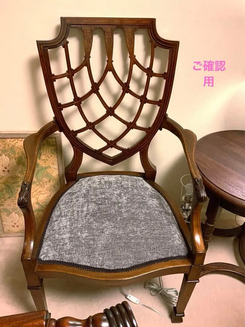 イギリスアンティーク象嵌仕立て椅子