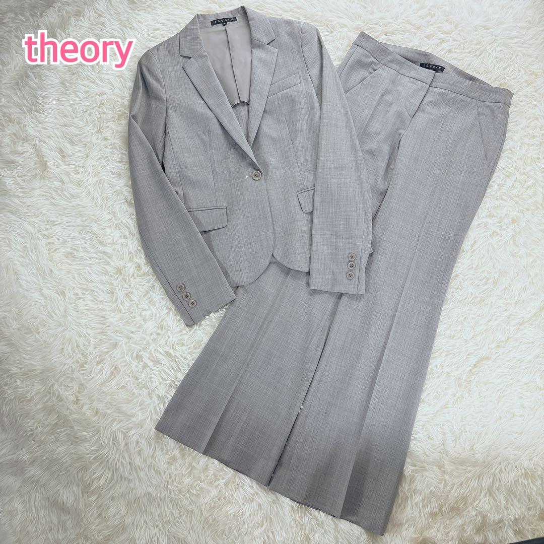 美品 セオリー スーツ セットアップ グレー ジャケット パンツ サイズ2