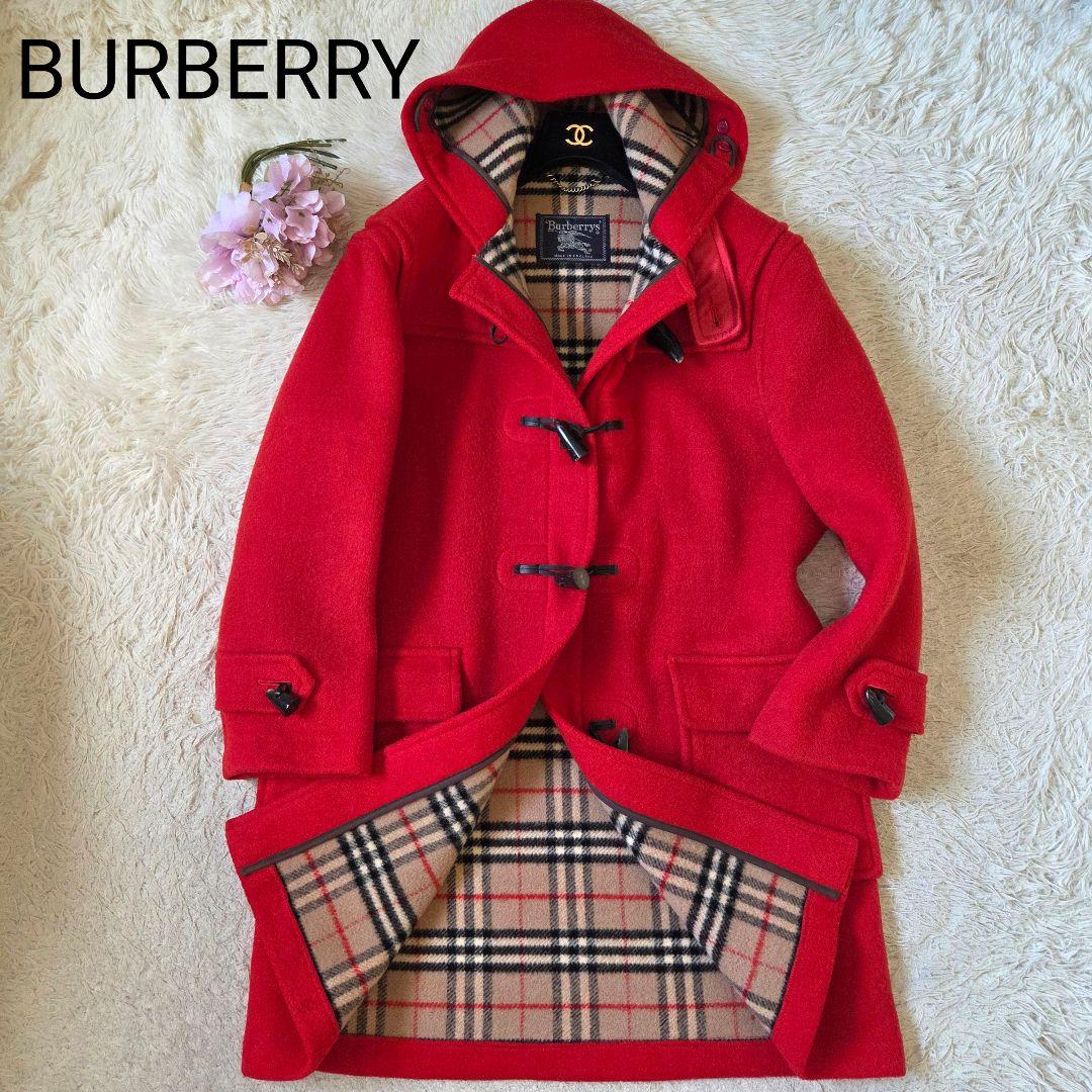 大きいサイズ バーバリー ダッフルコート ノバチェック レッド 2XL相当