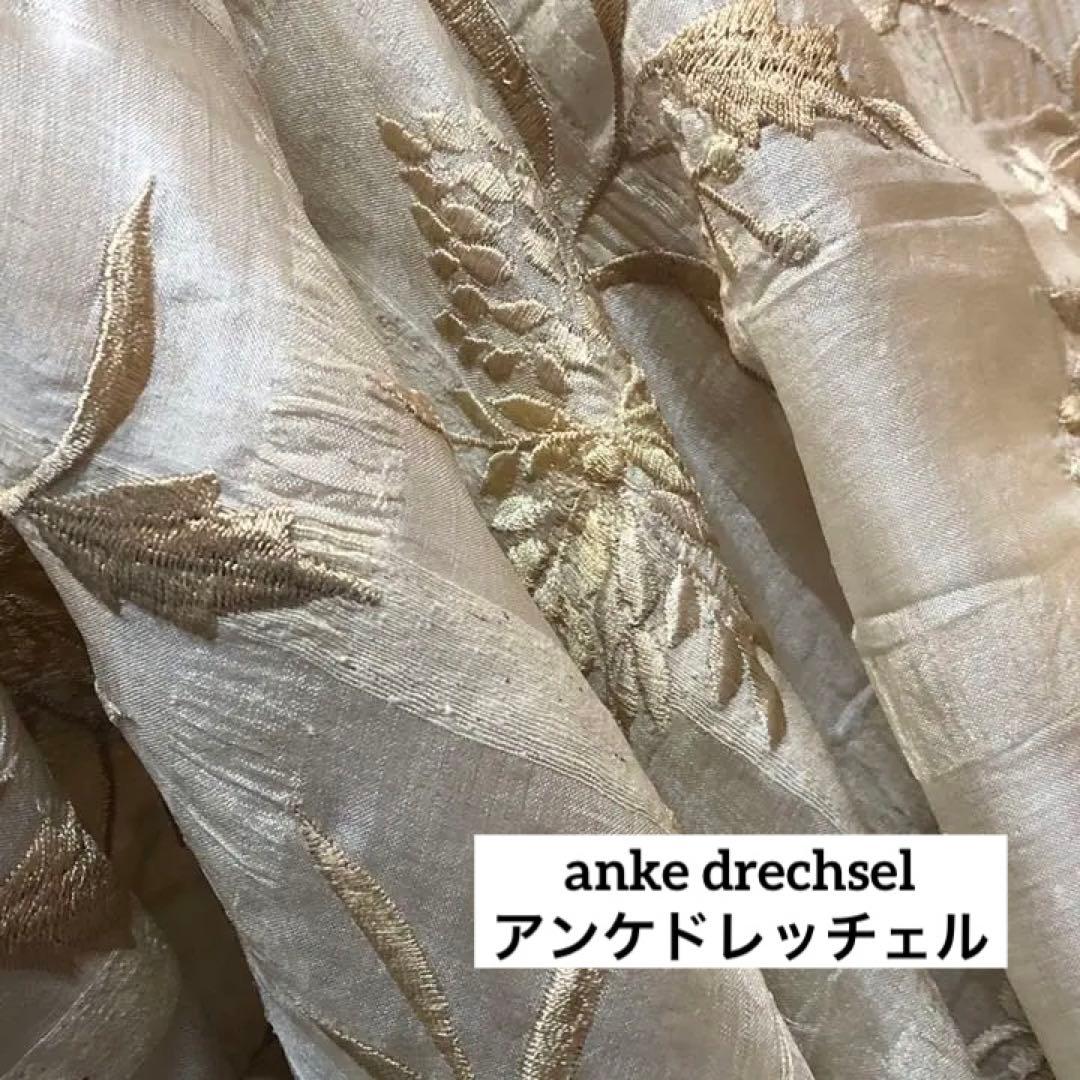 希少 anke drechsel アンケ ドレッチェル シルク刺繍 クロス