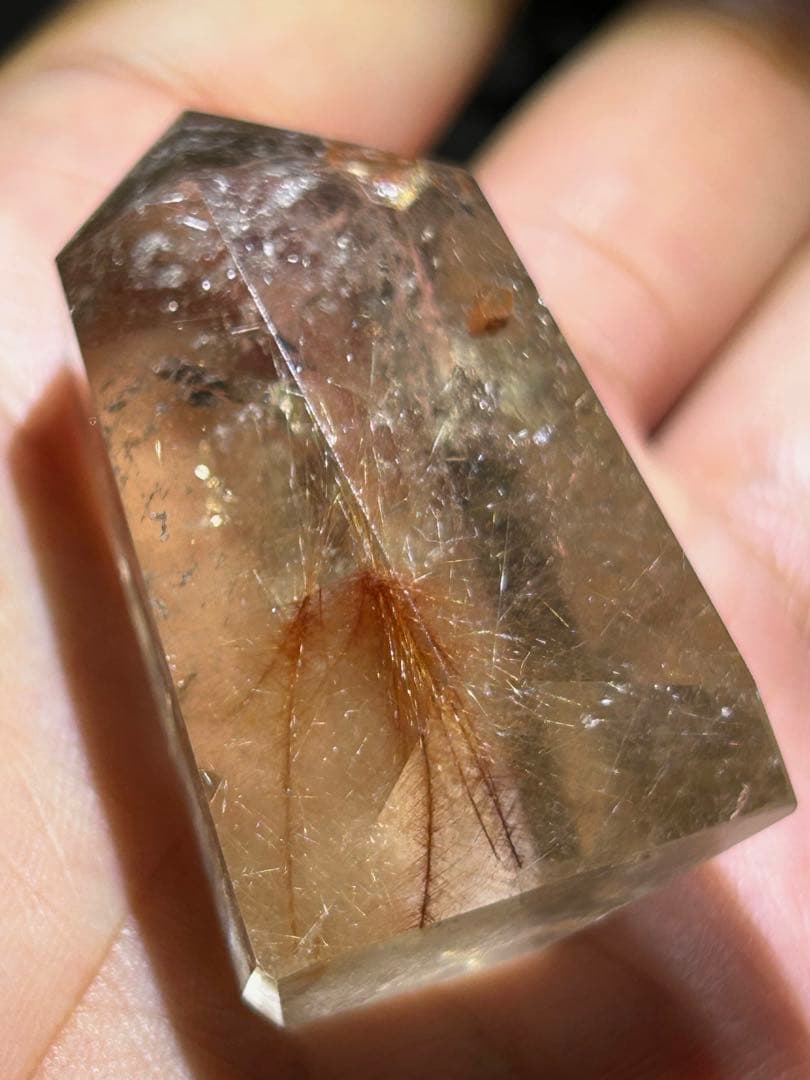 ☆別格高級品福財龍王秘宝④！貫入水晶！スモーキー　ガーデン　ルチル　六角柱　原石