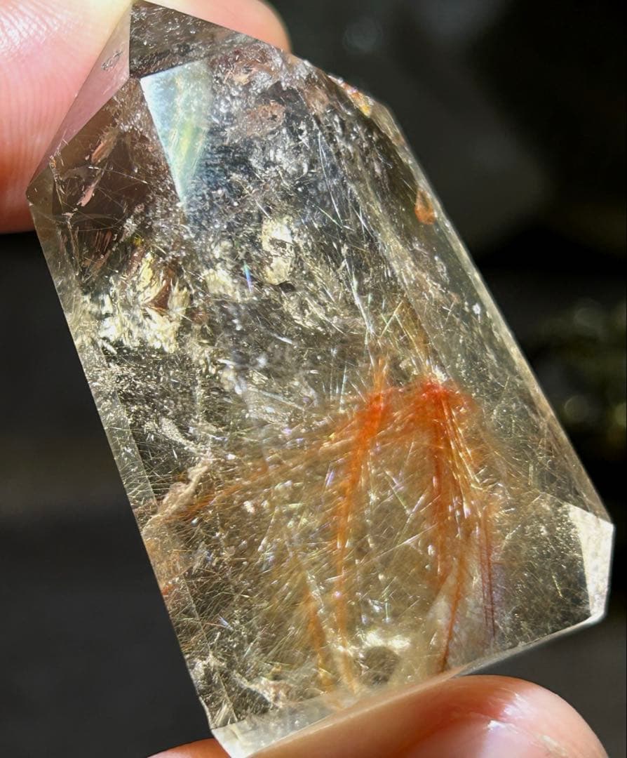 ☆別格高級品福財龍王秘宝④！貫入水晶！スモーキー　ガーデン　ルチル　六角柱　原石