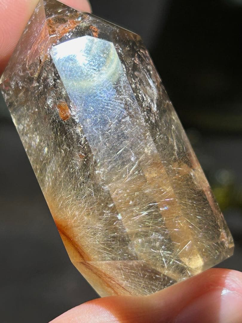 ☆別格高級品福財龍王秘宝④！貫入水晶！スモーキー　ガーデン　ルチル　六角柱　原石