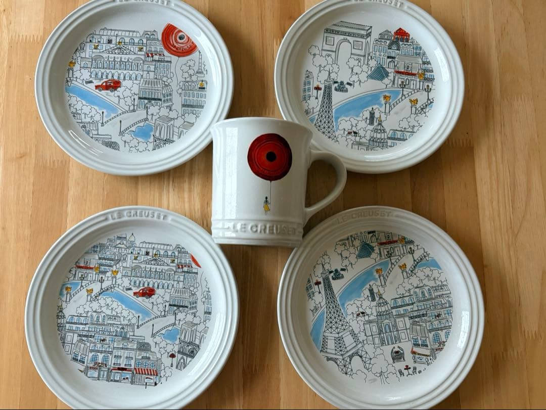 LE CREUSET パリシリーズ　19cmプレート&マグカップ　セット　レア