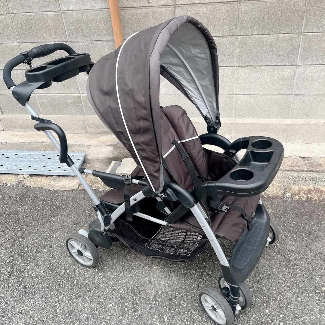 グレコGRACO 2人乗りベビーカー 日よけカバーあり 折りたたみ式