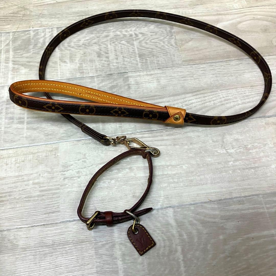LOUIS VUITTON リード　首輪　セット　ルイヴィトン モノグラム 中古