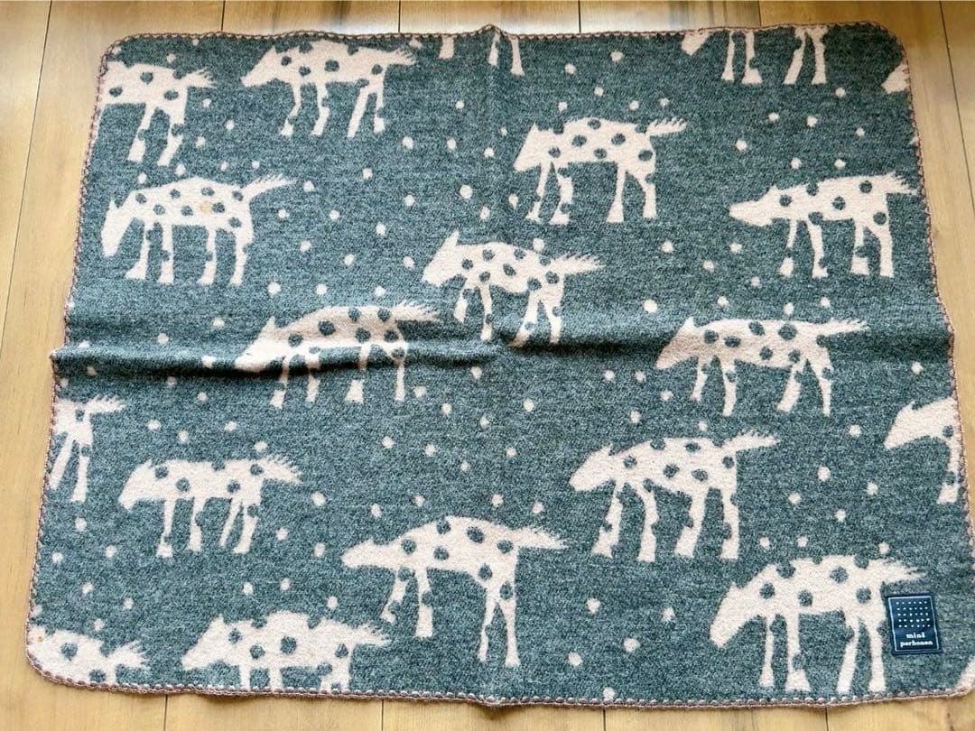 ミナペルホネン caravan ミニブランケット グレー ピンク