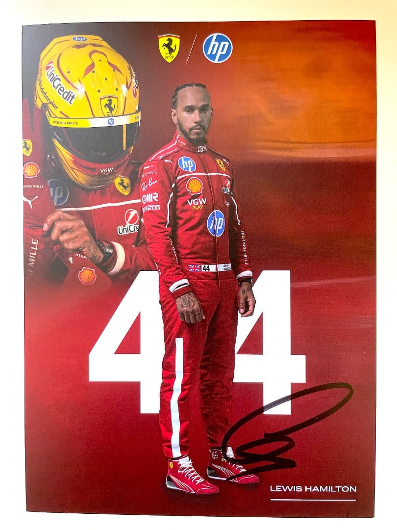★直筆サインあり★2025年ルイス・ハミルトン（フェラーリ）ドライバーズカード