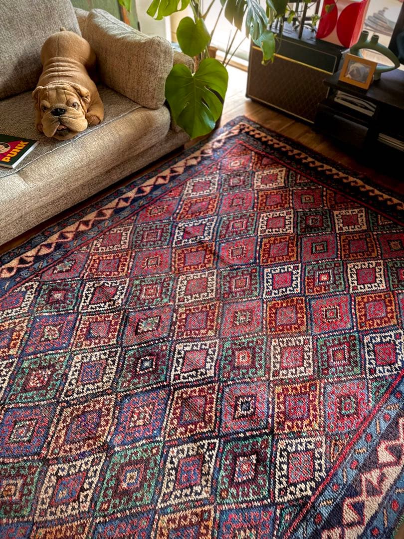 トライバルラグ　ヴィンテージラグ　ジャフクルド　希少サイズ　プリミティブアート