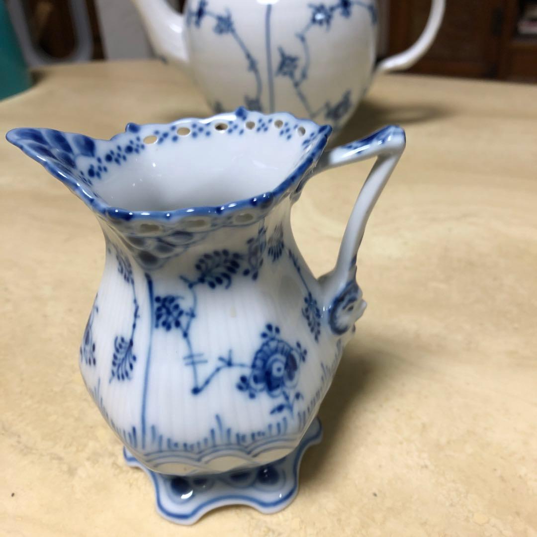 ロイヤルコペンハーゲン　ブルーフルーテッド フルレース　　クリームピッチャー