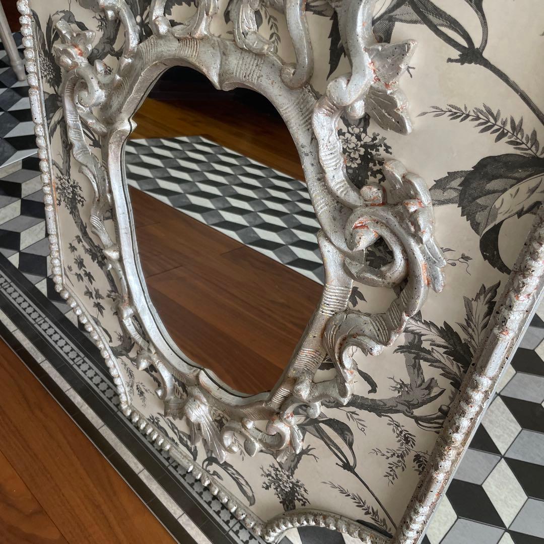 クラシックな花柄オーバルミラー　エルシオ