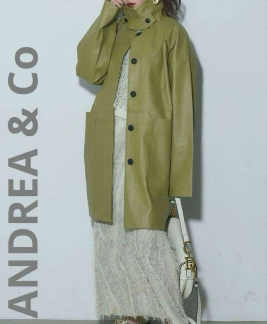 【未使用タグ付き】ANDREA & Co フェイクレザーオーバージャケット