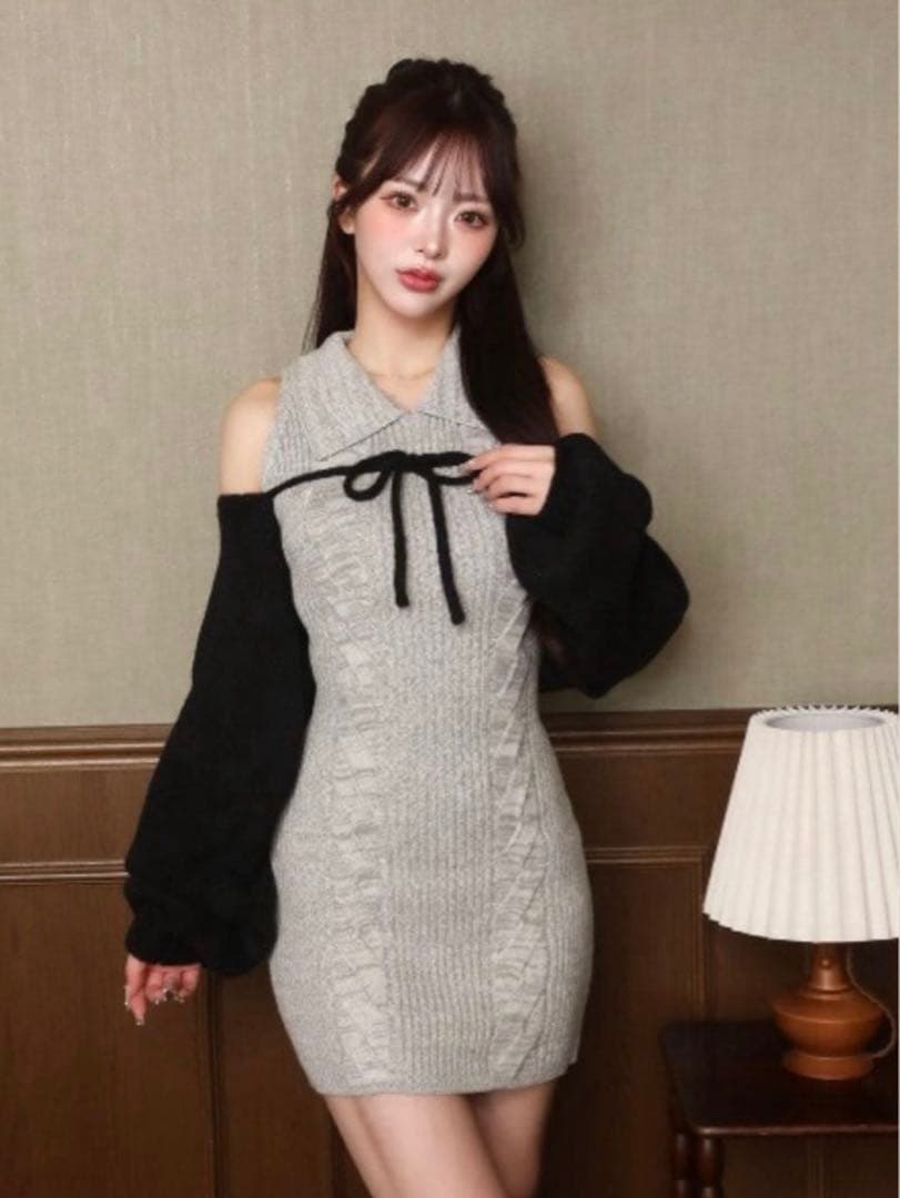 【S】Darich ダーリッチショートボレロニットミニワンピース Fサイズ