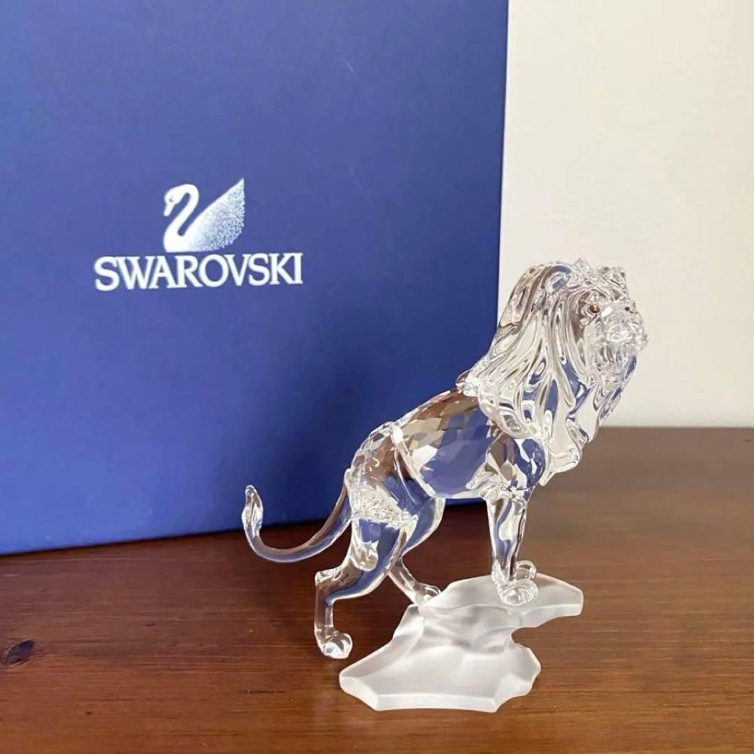 SWAROVSKI スワロフスキー クリスタル ライオン 置物