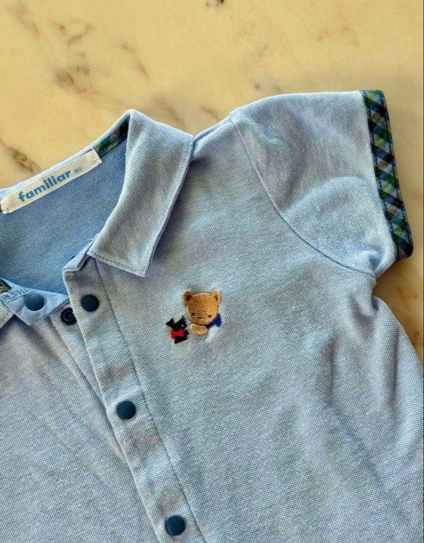 2025SS 今季デザイン　ファミリア　袖付き　ロンパース　80