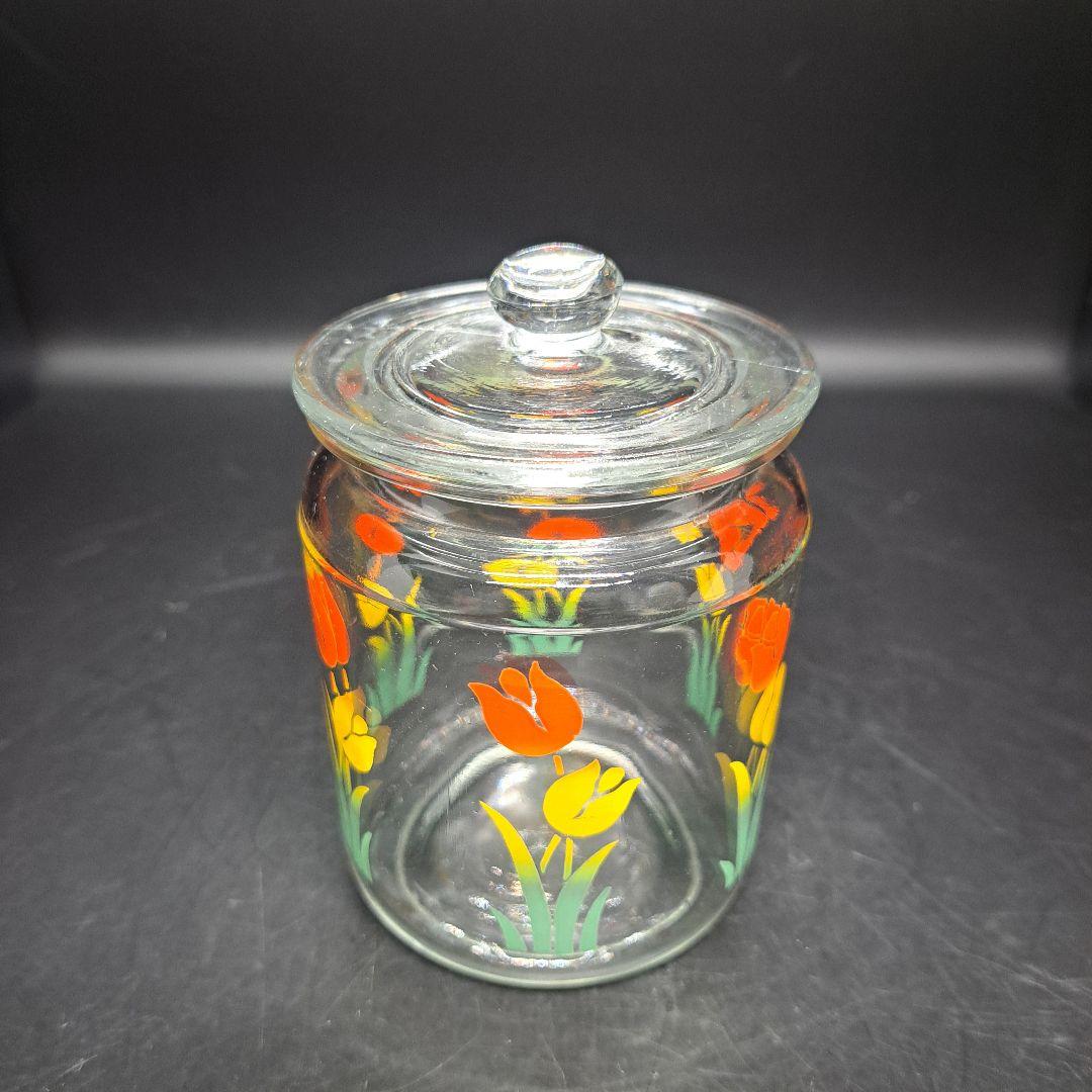 アンカーホッキング　チューリップ　ガラス　キャニスター　ジャー　ヴィンテージ