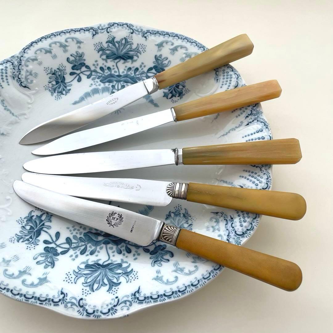 フランスヴィンテージ 大きめテーブルナイフ5本セット