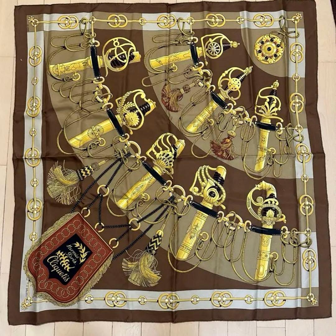 エルメス カレ90 クリックティス シルクスカーフ