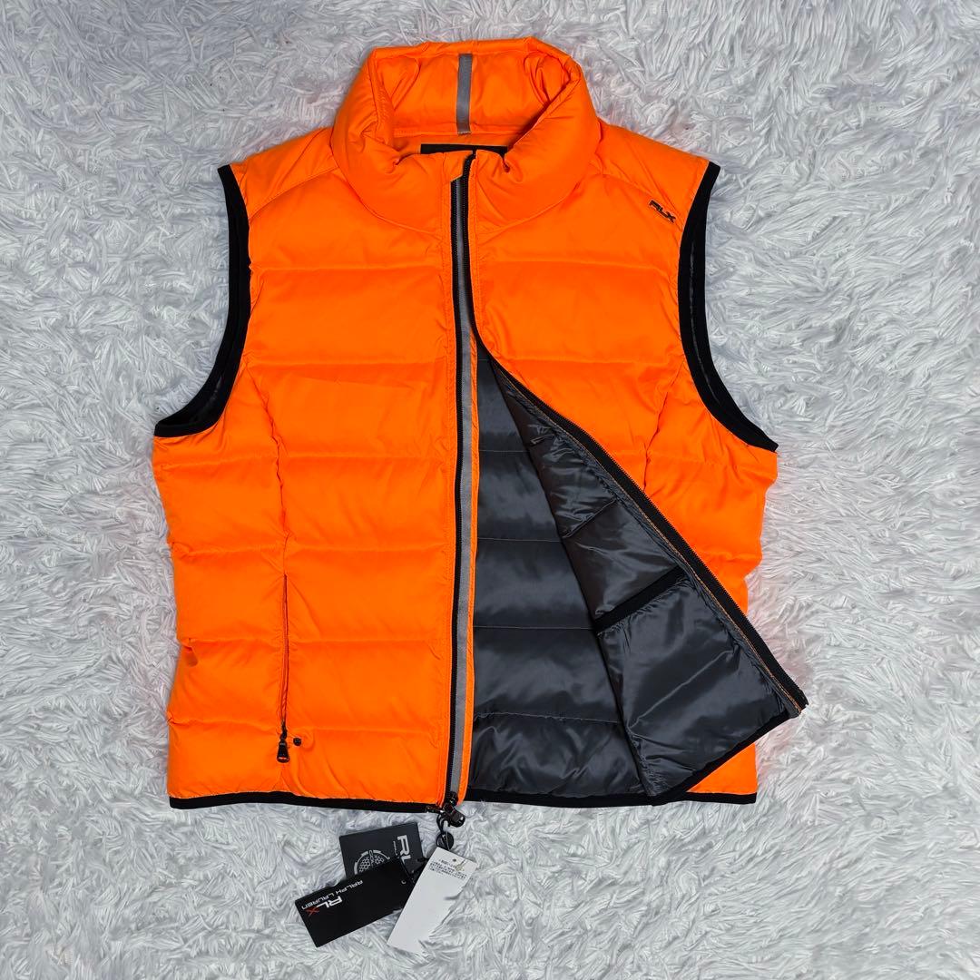 新品未使用 RLX ダウン 中綿 ベスト オレンジ ゴルフウェア