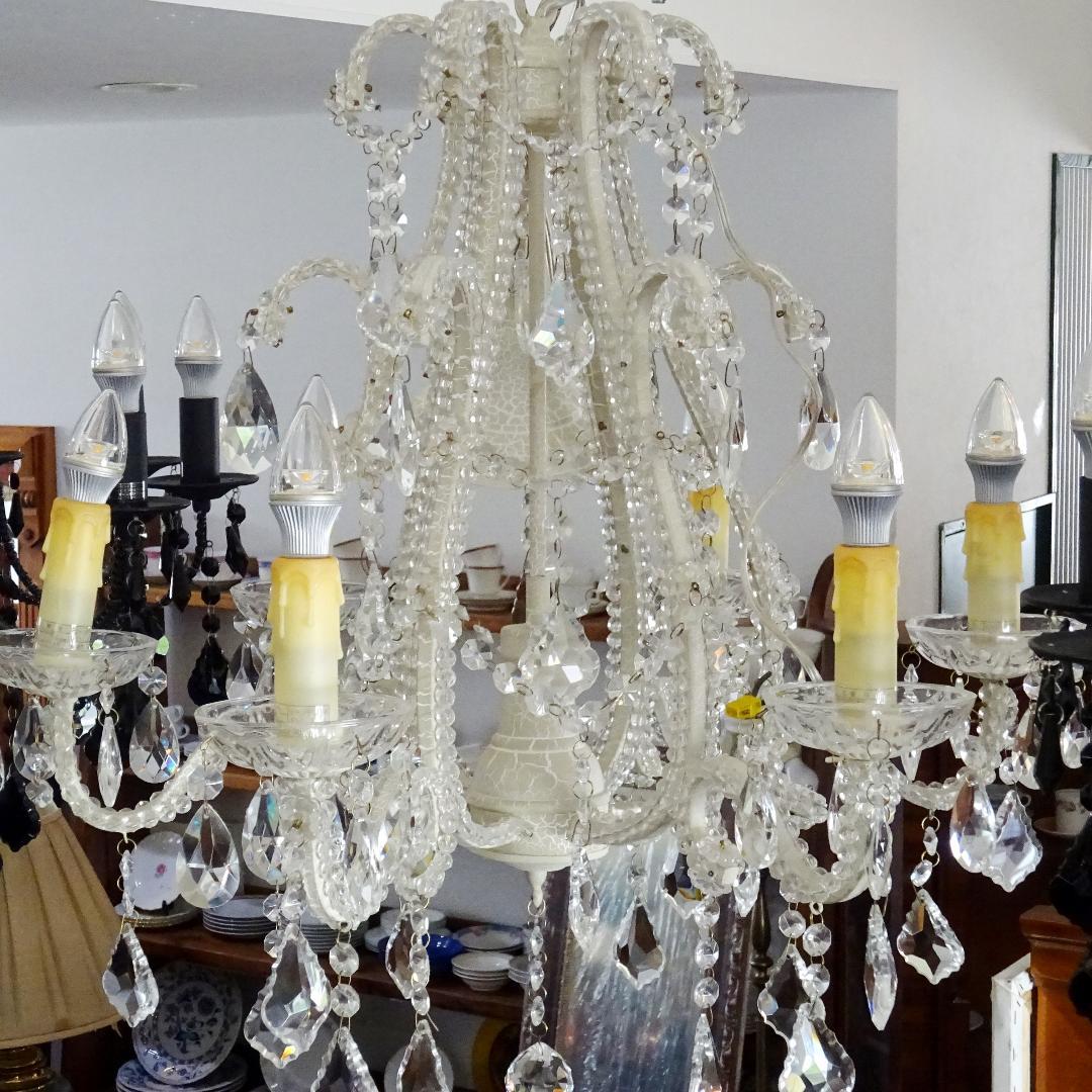 901r42 アンティーク調 アイアン シャンデリア6灯 LED ホワイト