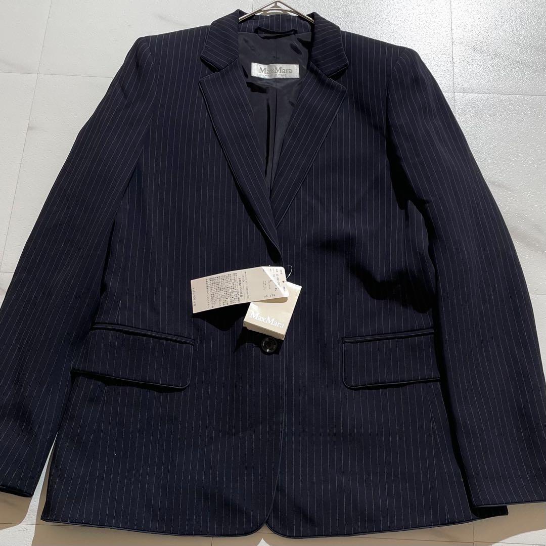✨タグ付き大きいサイズ✨マックスマーラ　セットアップスーツ　シルク　ストライプ