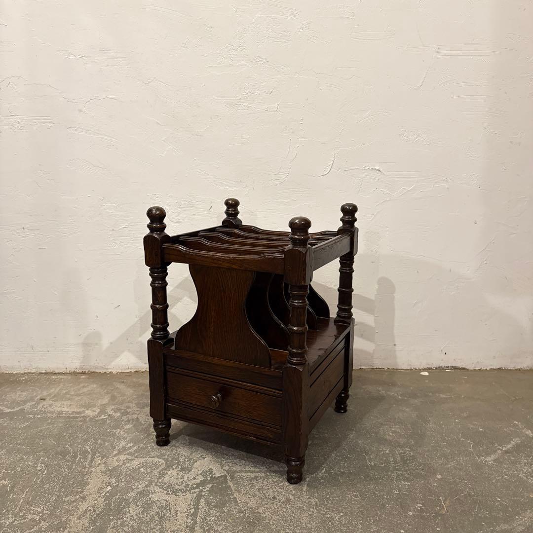 ヴィンテージ　マガジンラック　引き出し付き　1