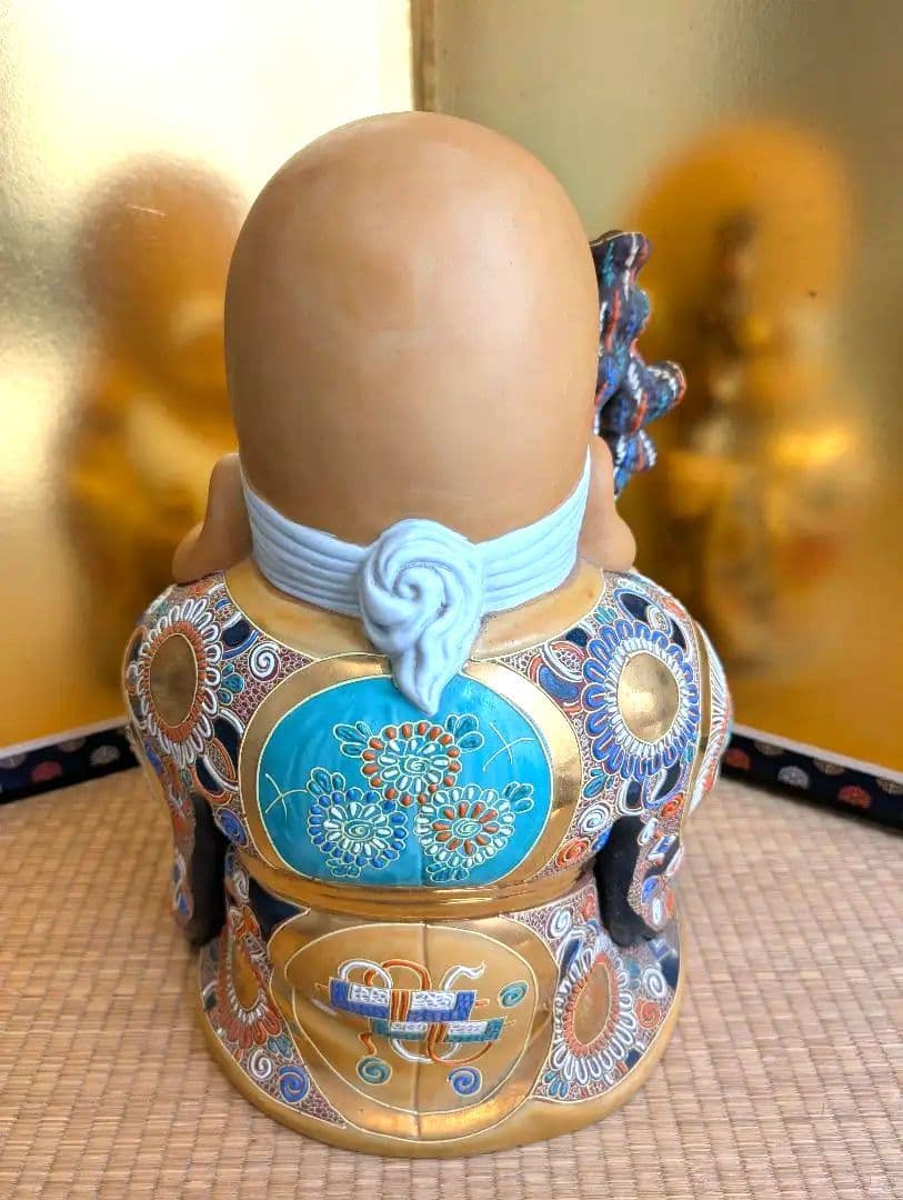 九谷焼　八幡窯　置物　寿老人 縁起物　開運