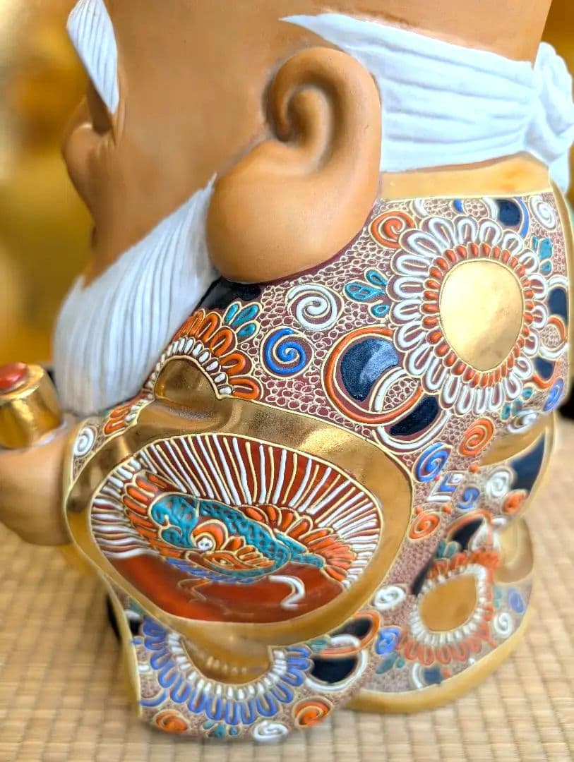九谷焼　八幡窯　置物　寿老人 縁起物　開運