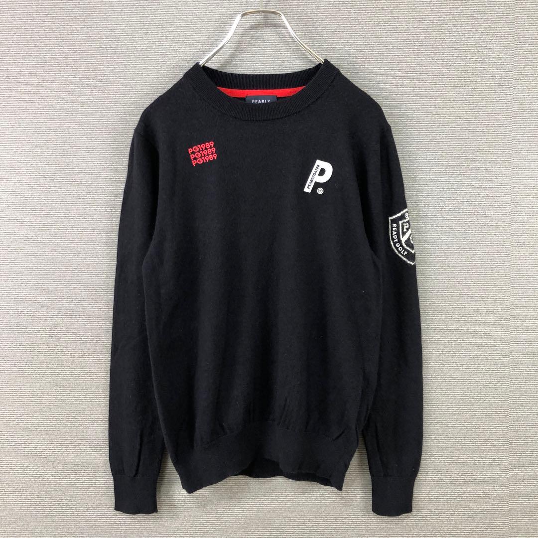 PEARLY GATES ロゴ 長袖ニット 4 ブラック