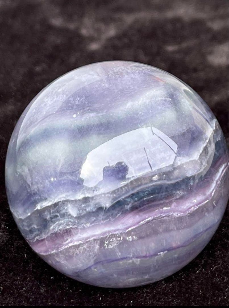 【受験・試験のお守り】MI8 高品質キャンディフローライトスフィア⭐️台座付き