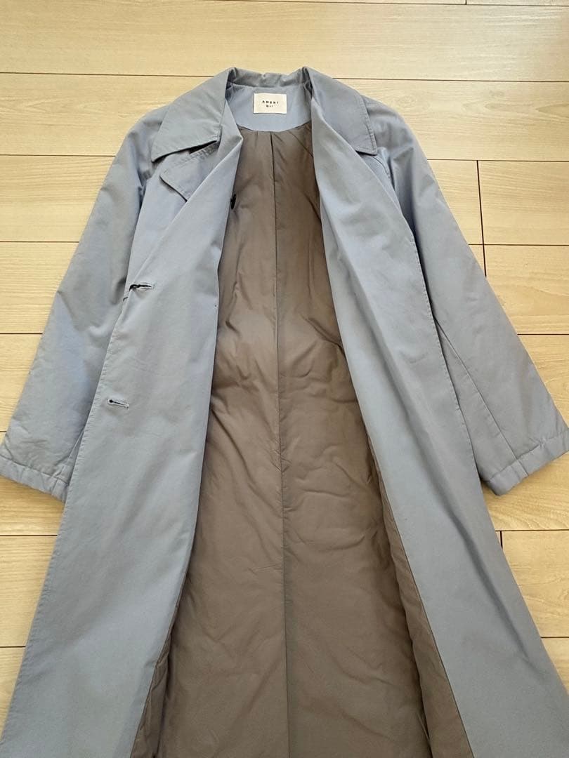 新品Ameri 中綿トレンチコート　ビンテージ　スカイブルー　オーバーシルエット