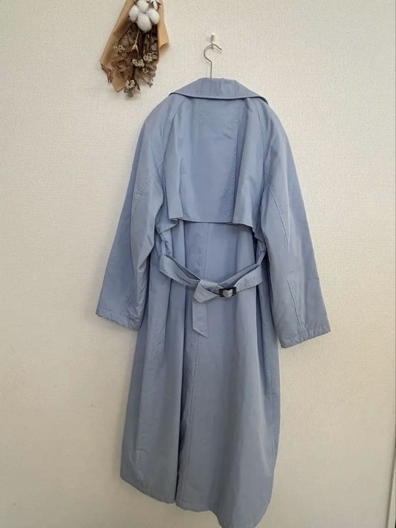 新品Ameri 中綿トレンチコート　ビンテージ　スカイブルー　オーバーシルエット
