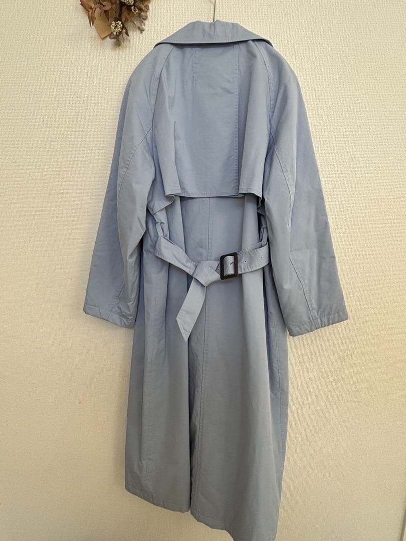 新品Ameri 中綿トレンチコート　ビンテージ　スカイブルー　オーバーシルエット