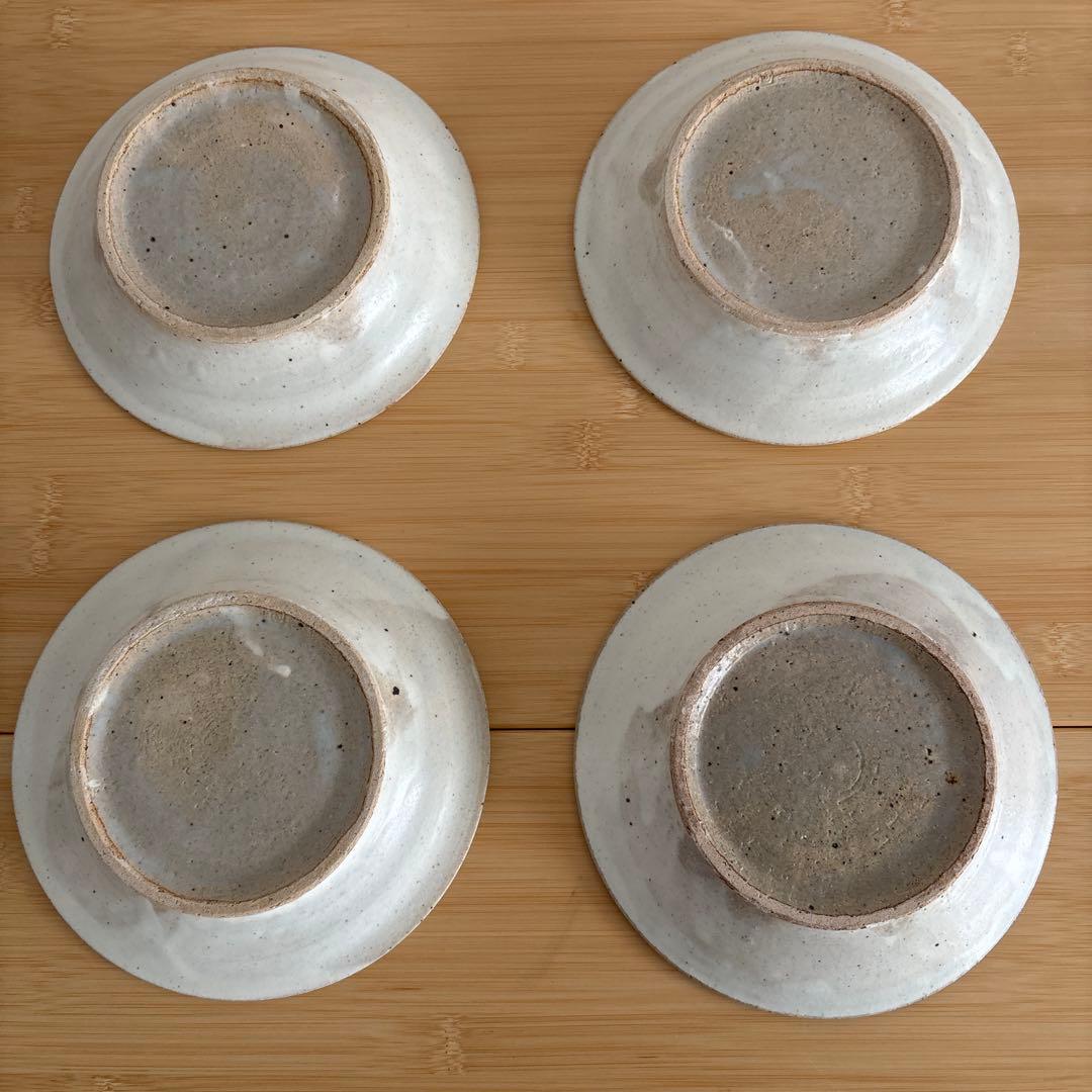 未使用　 八木橋昇　粉引マット段皿　4枚セット　 信楽焼