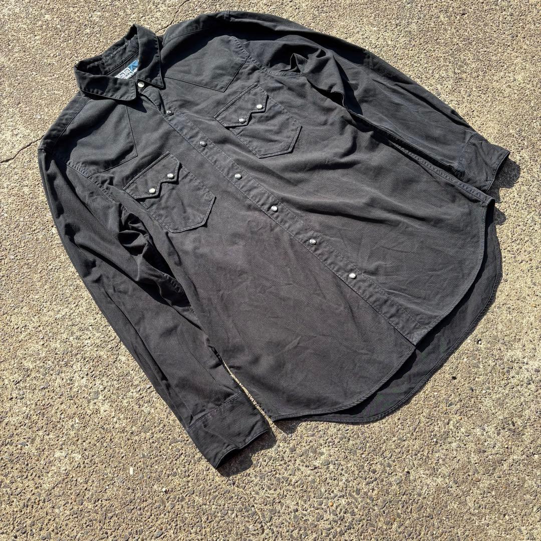 ラルフローレン　ウェスタンシャツ　ブラック　90s