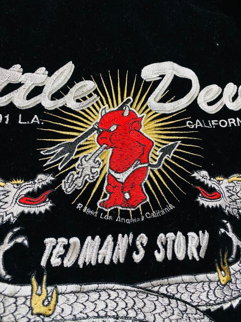 TEDMAN ２面用 日本限定 スカジャン　龍　別珍　サテン