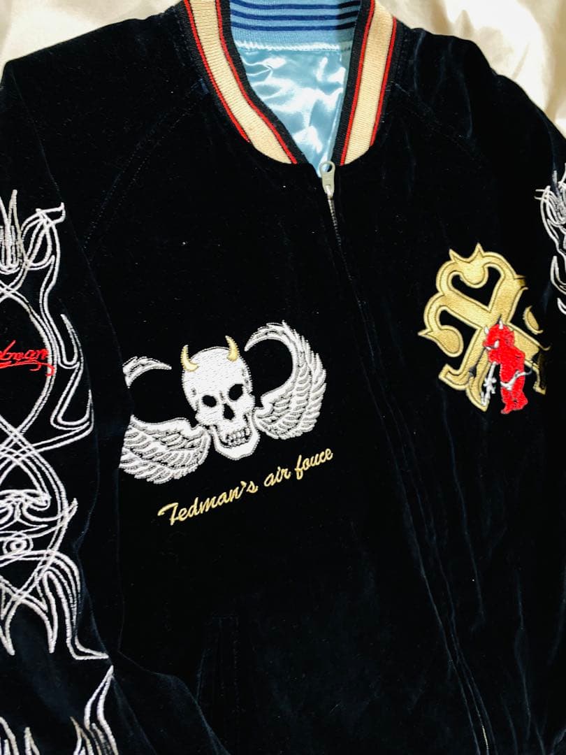 TEDMAN ２面用 日本限定 スカジャン　龍　別珍　サテン